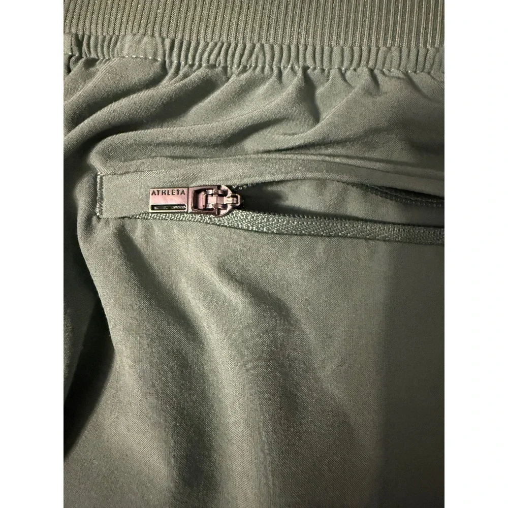 Athleta Green Athleisure Jogger Ankle Pants Women's Brooklyn Sz 6 Ribbed Sides - Picture 11 of 14